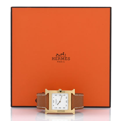 Hermes Stainless Steel Epsom 26mm Heure H Hour Quartz Watch Gold 5 of 5