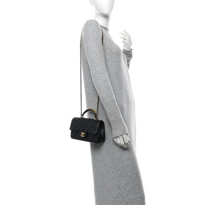 Chanel Lambskin Quilted Metal Mini Top Handle Rectangular Flap Black 2 of 12