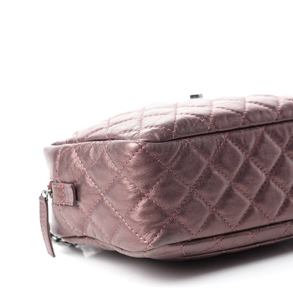 Chanel Metallic Aged Calfskin Quilted Medium Reissue Camera Case Pink 6 of 10