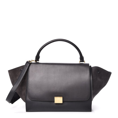 Celine Smooth Calfskin Suede Medium Trapeze Navy 1 of 17