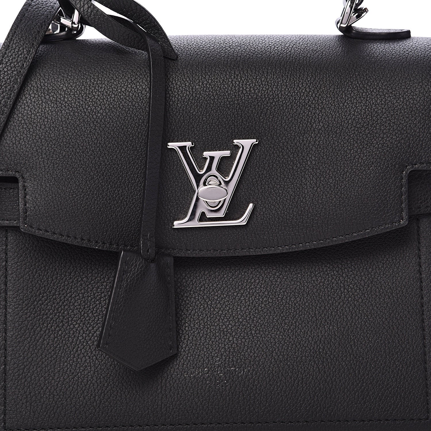 Louis Vuitton Calfskin Lockme Ever BB Black 7 of 12