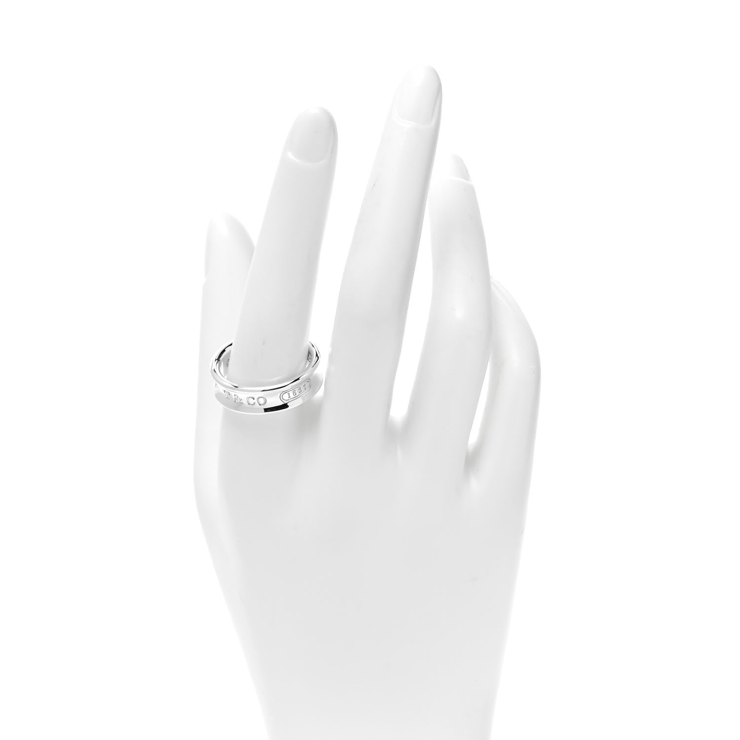 Tiffany Sterling Silver 1837 Band Ring 62 10 2 of 4