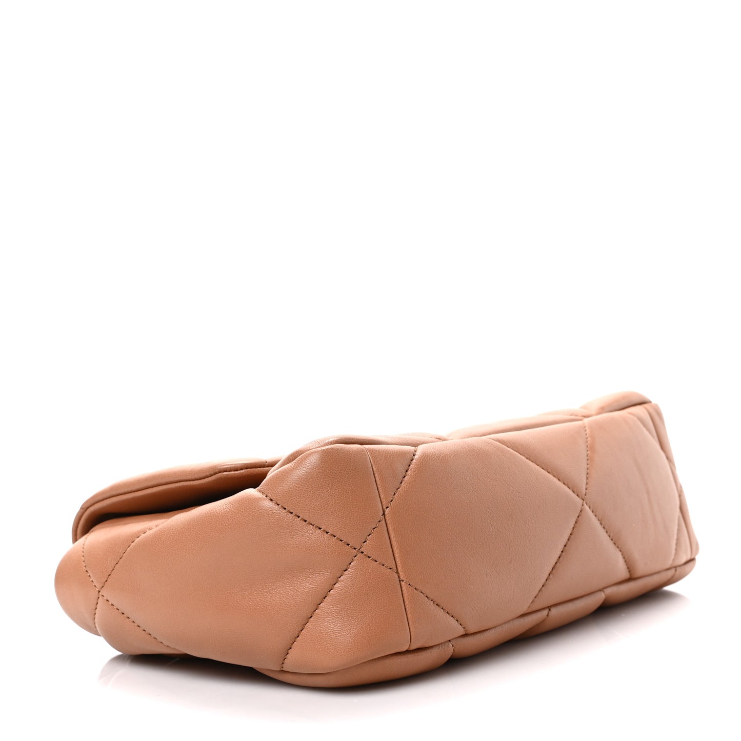 Lambskin Quilted Medium Chanel 19 Flap Light Brown