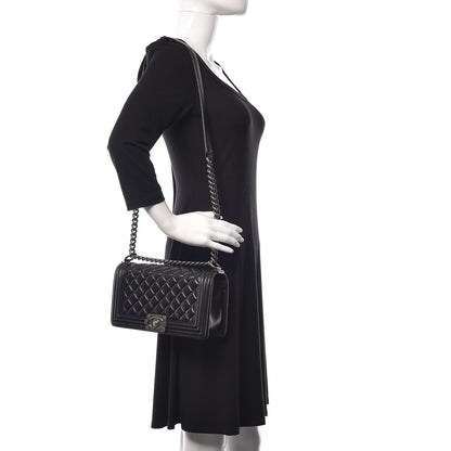 Chanel Lambskin Quilted Medium Boy Flap Black 2 of 11