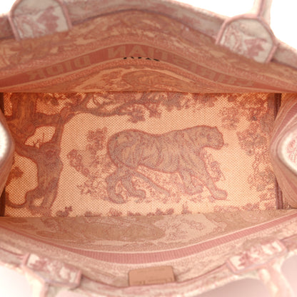 Christian Dior Canvas Embroidered Medium Dioriviera Toile De Jouy Book Tote Rose 5 of 18