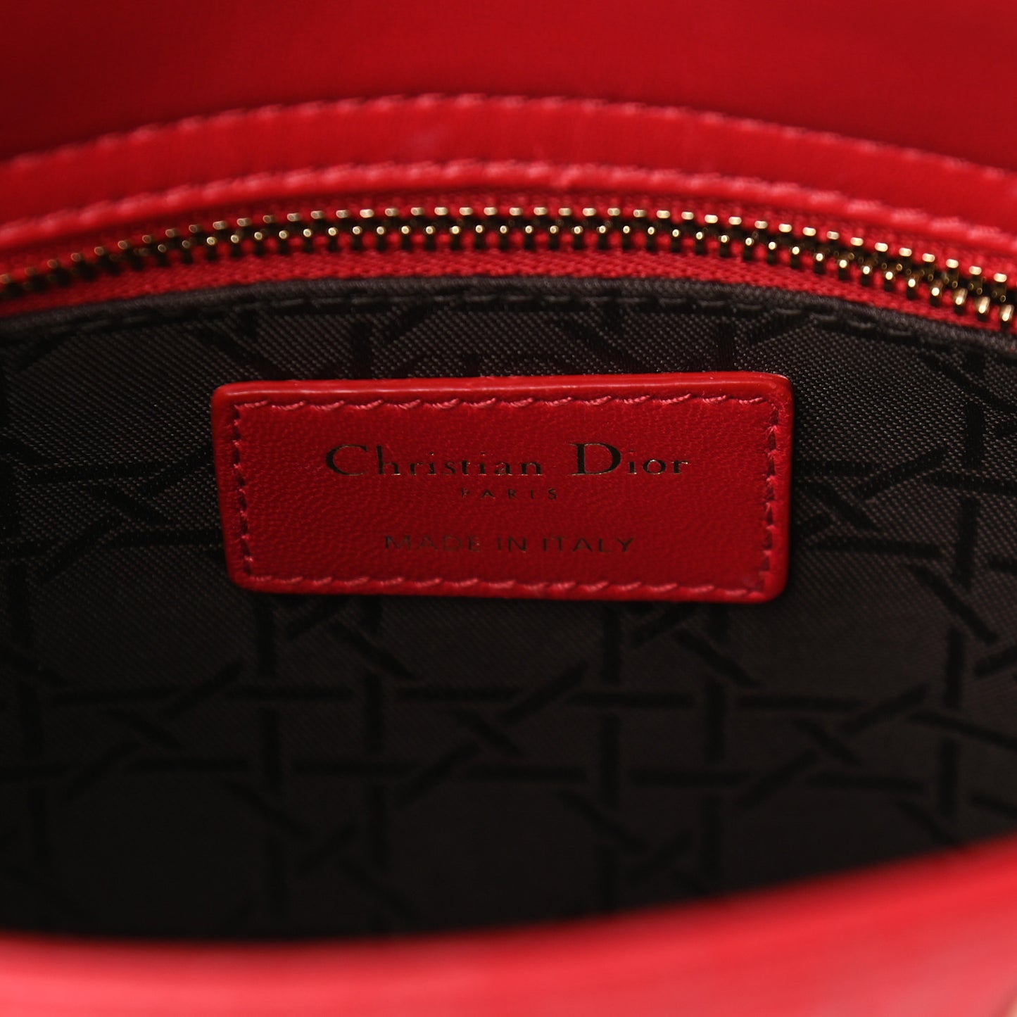 Lambskin Cannage Small Lucky Badges My Lady Dior Red