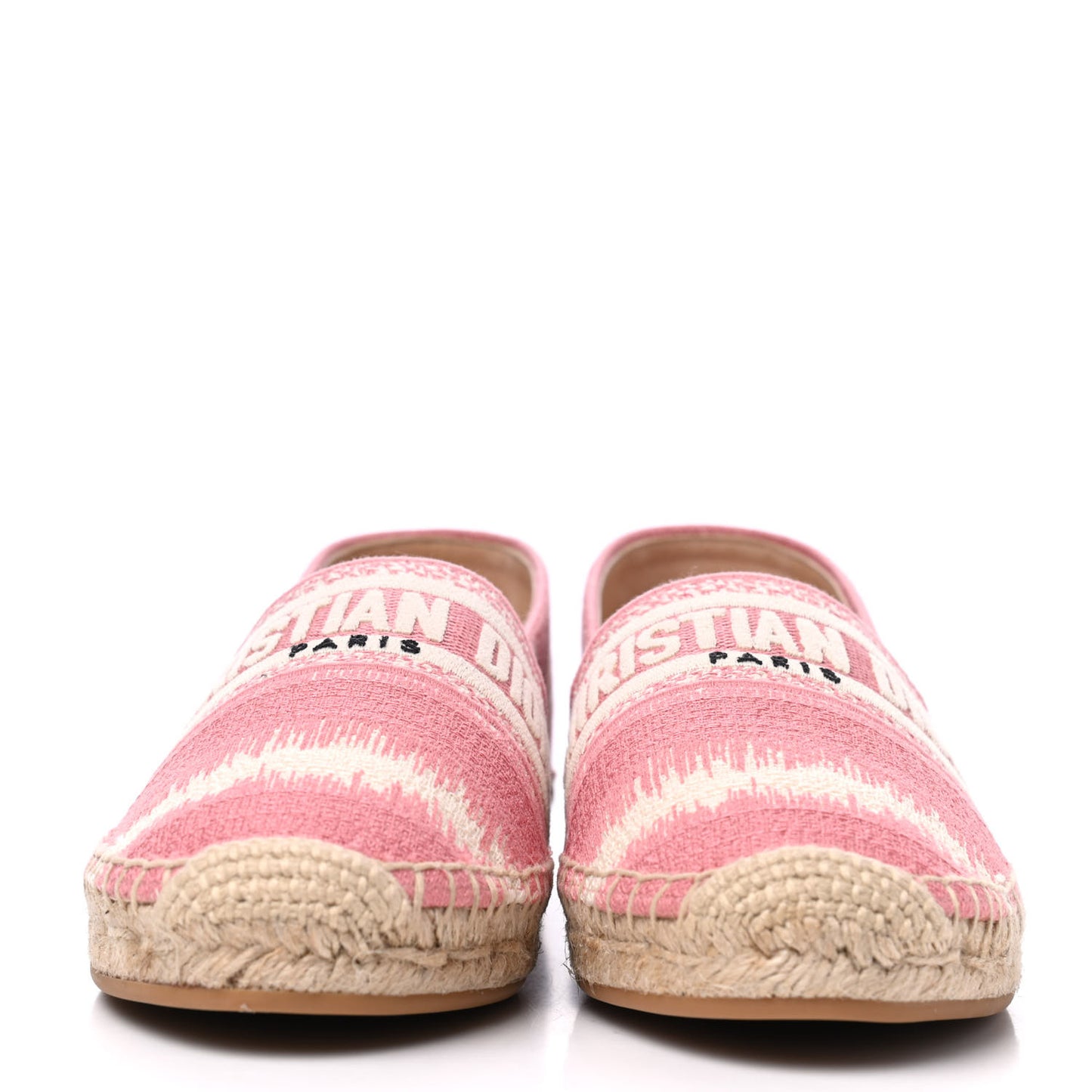 Cotton D-Stripes Embroidered Granville 15mm Espadrilles 39 Deep Nude