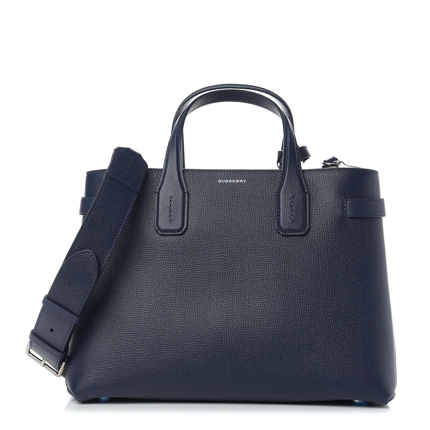 Derby Calfskin Vintage Check Medium Banner Tote Regency Blue