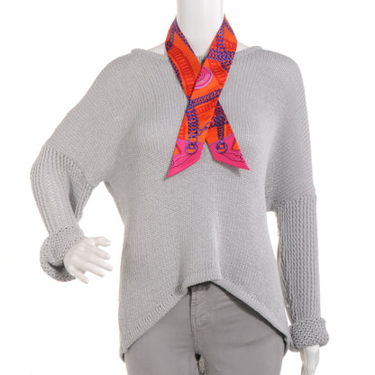 Hermes Silk Maillons Twilly Capucine Violet Fuchsia 2 of 4