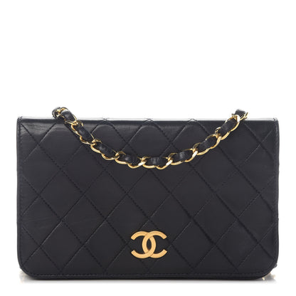 Chanel Lambskin Quilted Small Single Flap Bag Navy 1 of 9