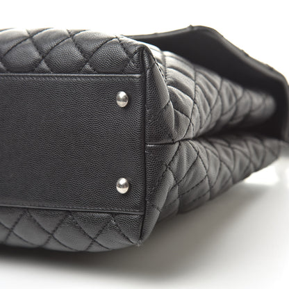 Chanel Caviar Quilted Large Coco Handle Flap Black 10 of 11
