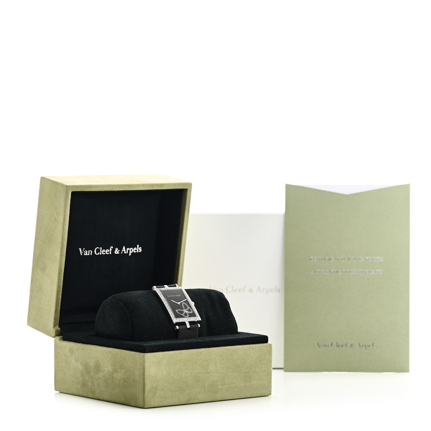 Van Cleef & Arpels 18K White Gold Satin Diamond Bezel 28mm Lady Arpels Papillon Quartz Watch 7 of 7