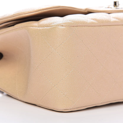 Chanel Iridescent Caviar Quilted Jumbo Double Flap Beige 8 of 10