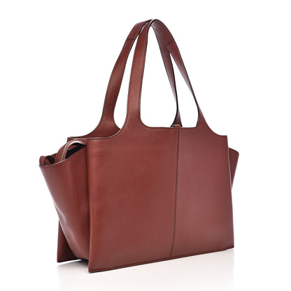 Celine Calfskin Medium Tri-Fold Bag Red Wood 3 of 17