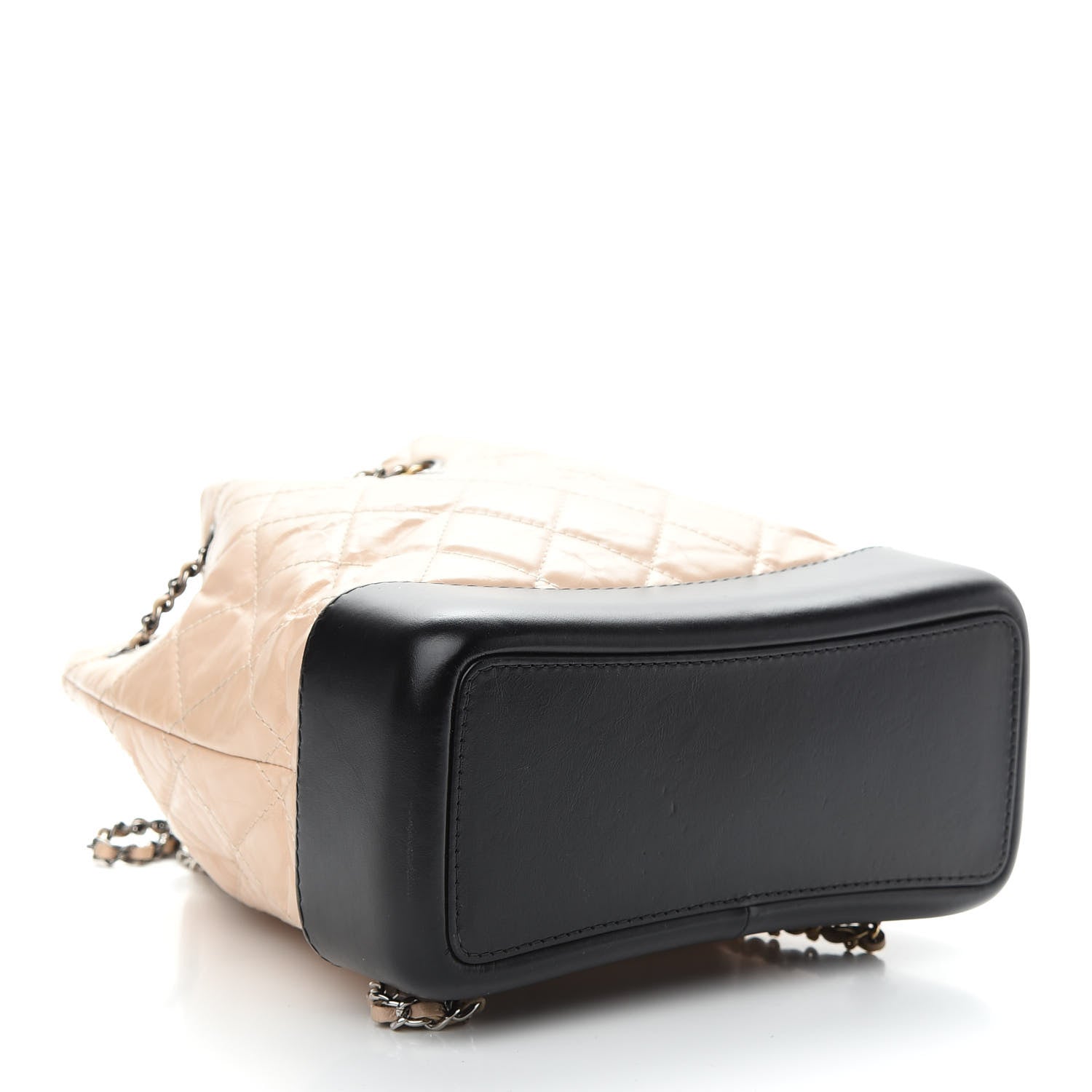 Chanel Aged Calfskin Quilted Small Gabrielle Backpack Beige Black 4 of 10