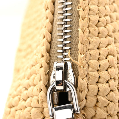 Prada Yarn Raffia Effect Crochet Triangle Shoulder Bag Naturale 11 of 16