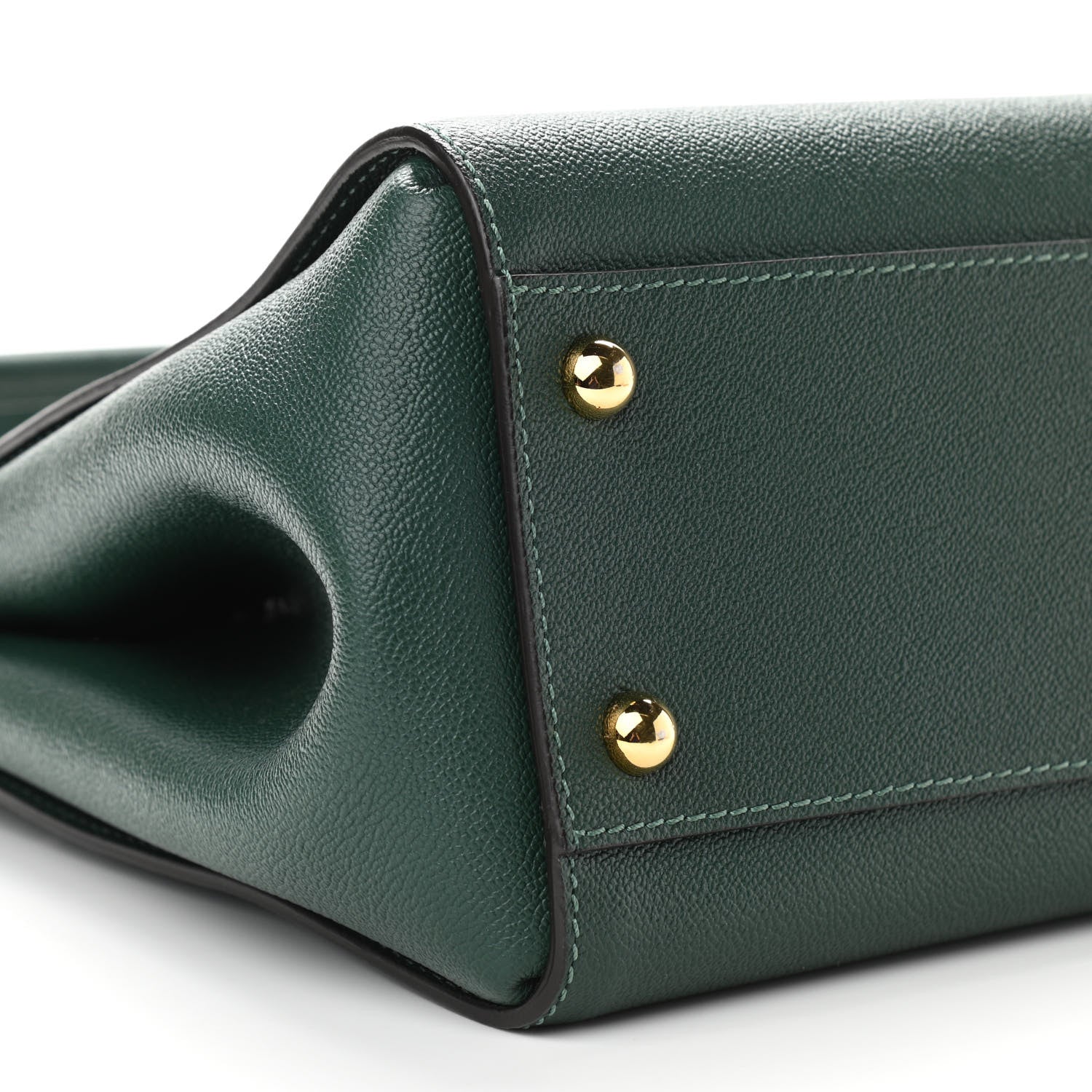 Burberry Soft Grain Calfskin Medium Buckle Tote Dark Green 9 of 11
