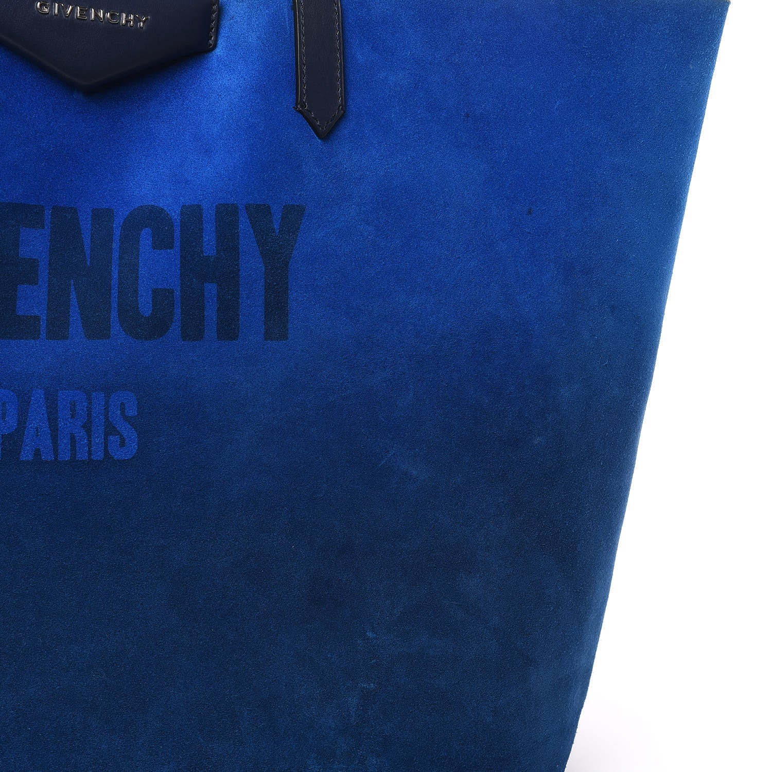 Givenchy Metallic Calfskin Suede Ombre Large Reversible Antigona Tote Blue Silver 17 of 25