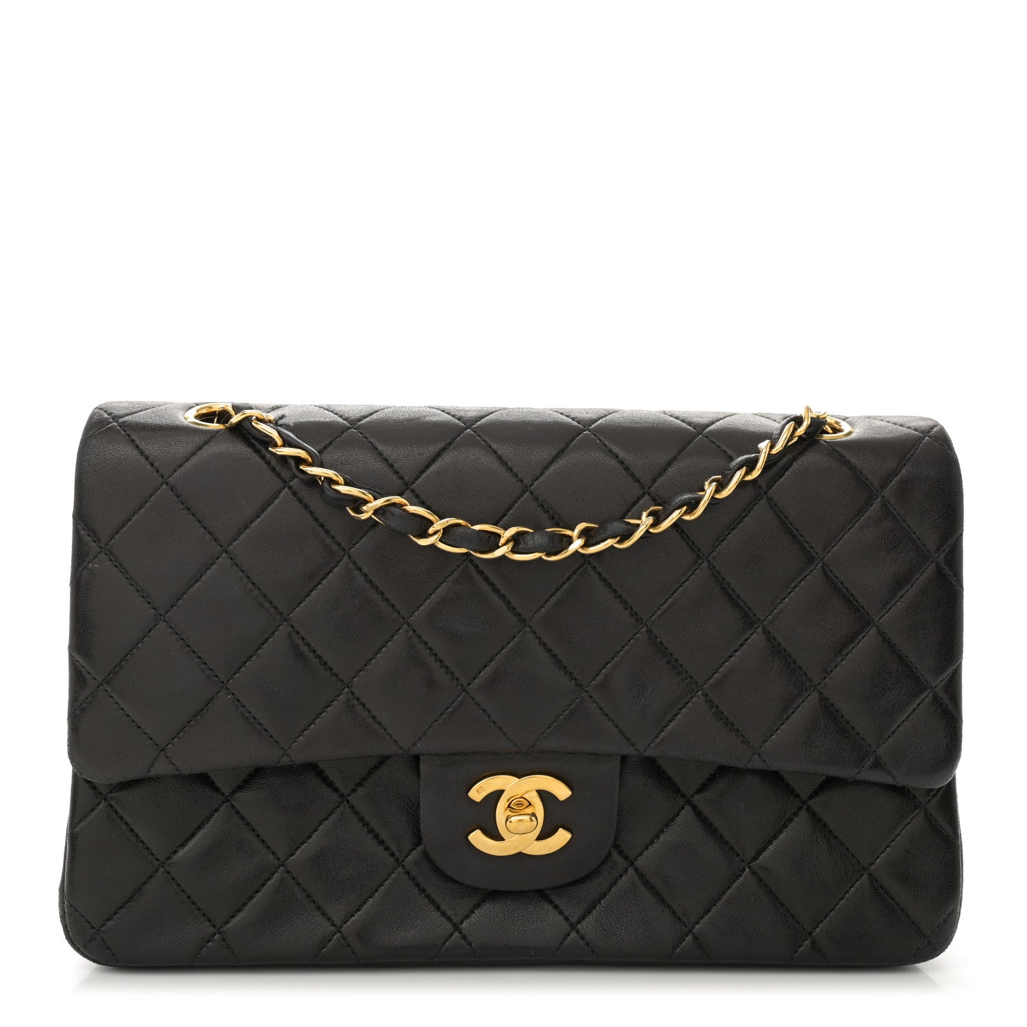 Chanel Lambskin Quilted Medium Double Flap Black 1 of 14