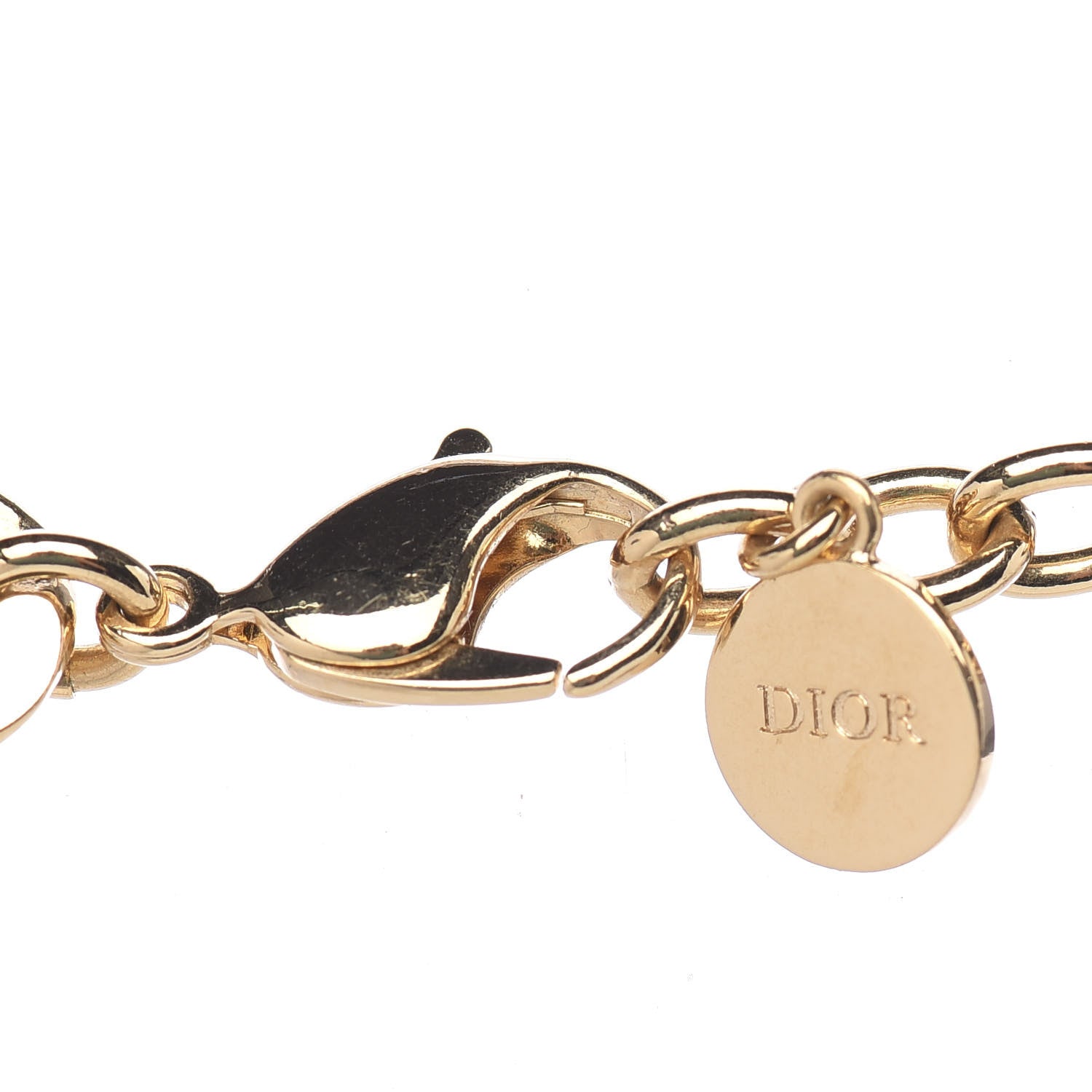Christian Dior Metal Danseuse Etoile Chain Choker Necklace Gold 3 of 3