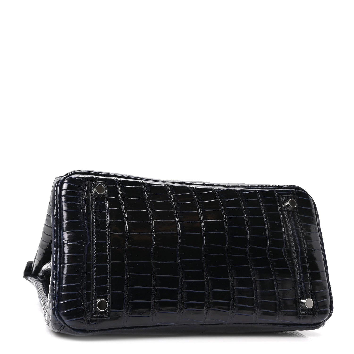 Hermes Shiny Porosus Crocodile Birkin 30 Bleu Marine 4 of 11
