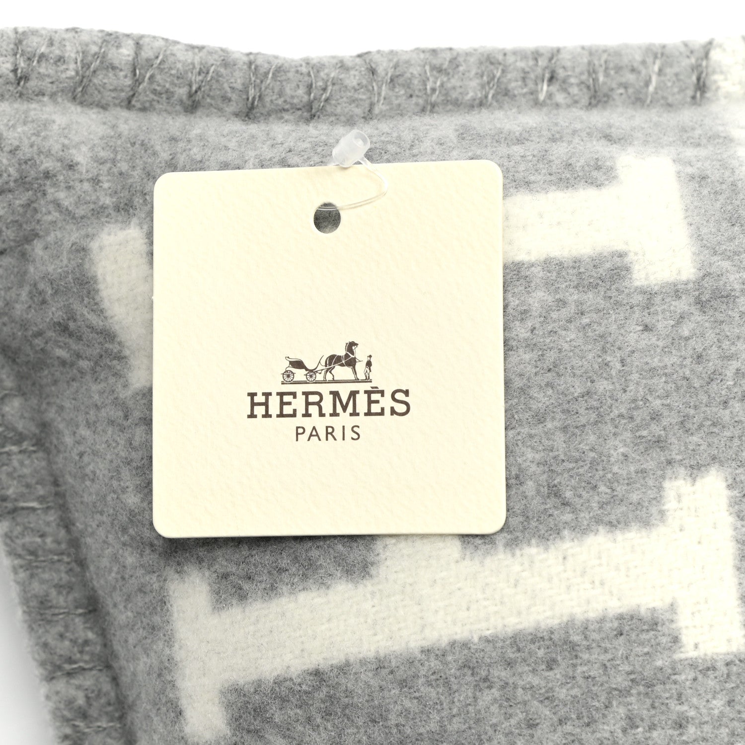 Hermes Wool Cashmere Avalon III Pillow PM Ecru Gris Clair 5 of 8