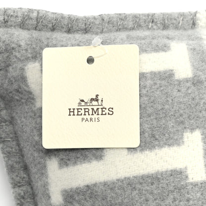 Hermes Wool Cashmere Avalon III Pillow PM Ecru Gris Clair 5 of 8