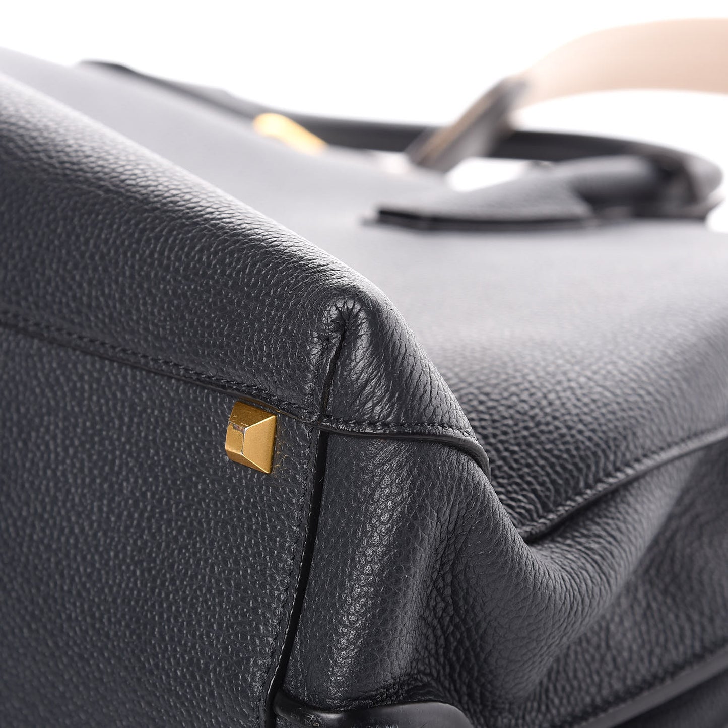 Grained Calfskin Large Milla Tote Phantom Grey