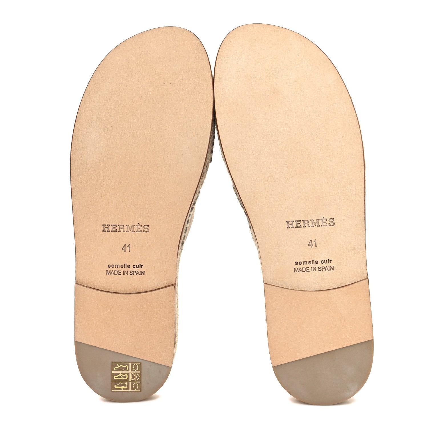 Hermes Suede Goatskin Mens Antigua Espadrille Sandals 41 Beige Sable 5 of 9