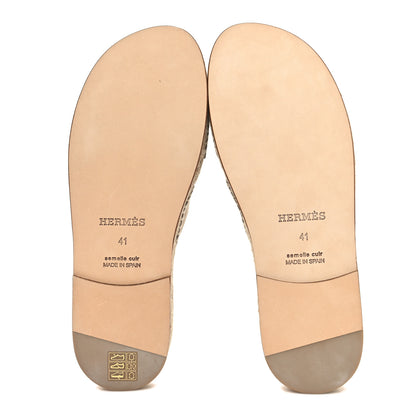 Hermes Suede Goatskin Mens Antigua Espadrille Sandals 41 Beige Sable 5 of 9