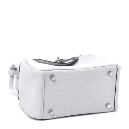Hermes Taurillon Clemence Mini Lindy 20 Bleu Pale 4 of 10