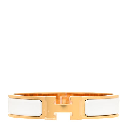 Hermes Enamel Narrow Clic Clac H Bracelet PM White 1 of 5