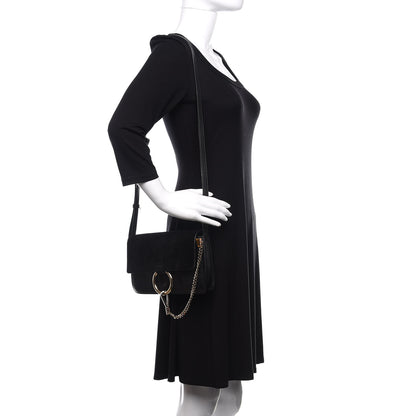 Chloe Suede Calfskin Small Faye Shoulder Bag Black 2 of 10