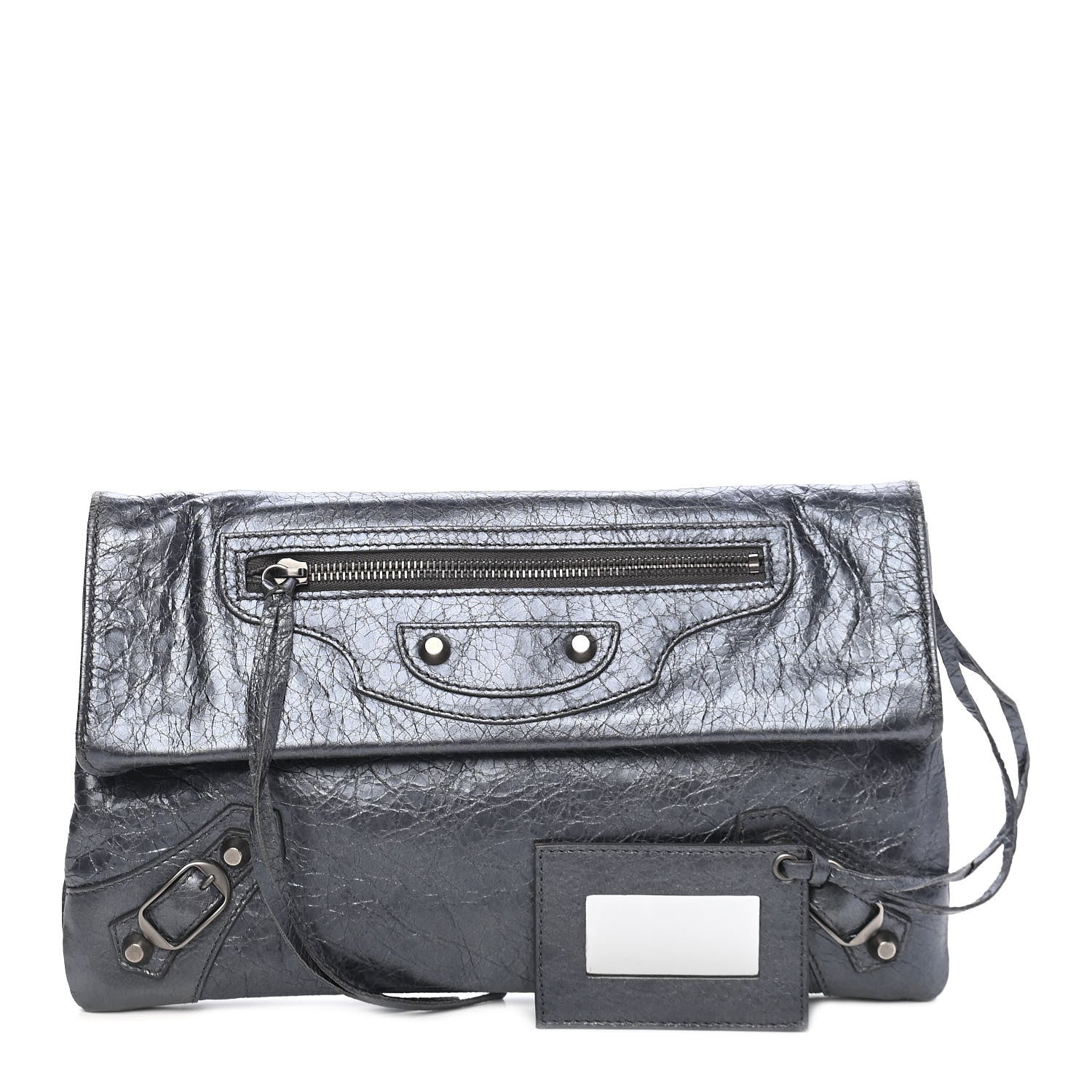 Balenciaga Agneau Classic Hardware Envelope Clutch Gris Hematite 1 of 10