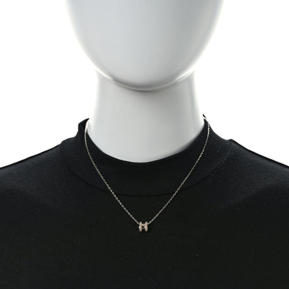 Hermes Palladium Mini Pop H Pendant Necklace Marron Glace 2 of 7