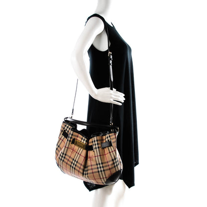 Burberry Haymarket Check Medium Willenmore Hobo Chocolate 2 of 8