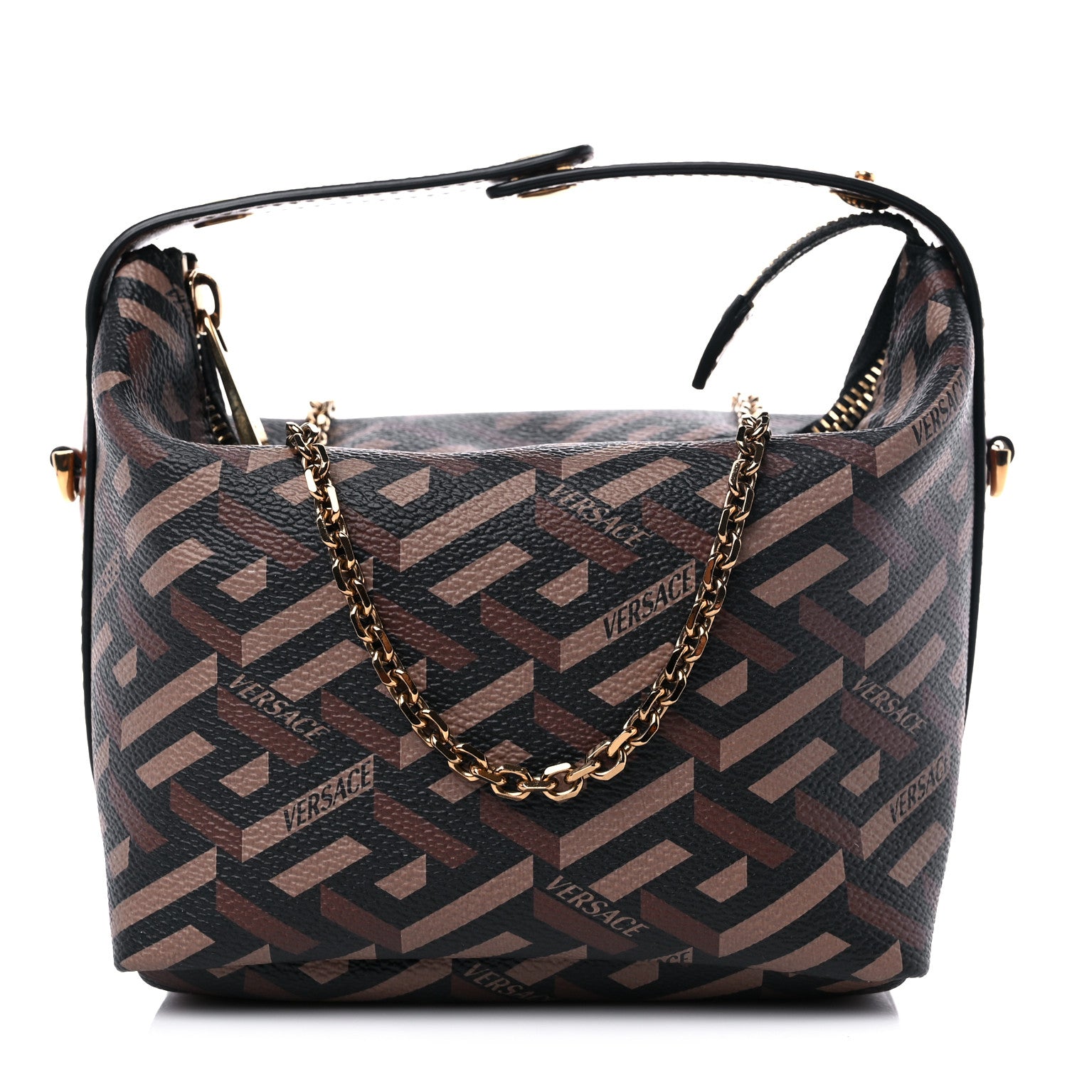 Versace Coated Canvas La Greca Signature Mini Bag Black Carmel 1 of 8