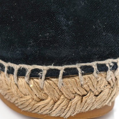 Chanel Velvet CC Espadrilles 39 Dark Navy Black 15 of 17
