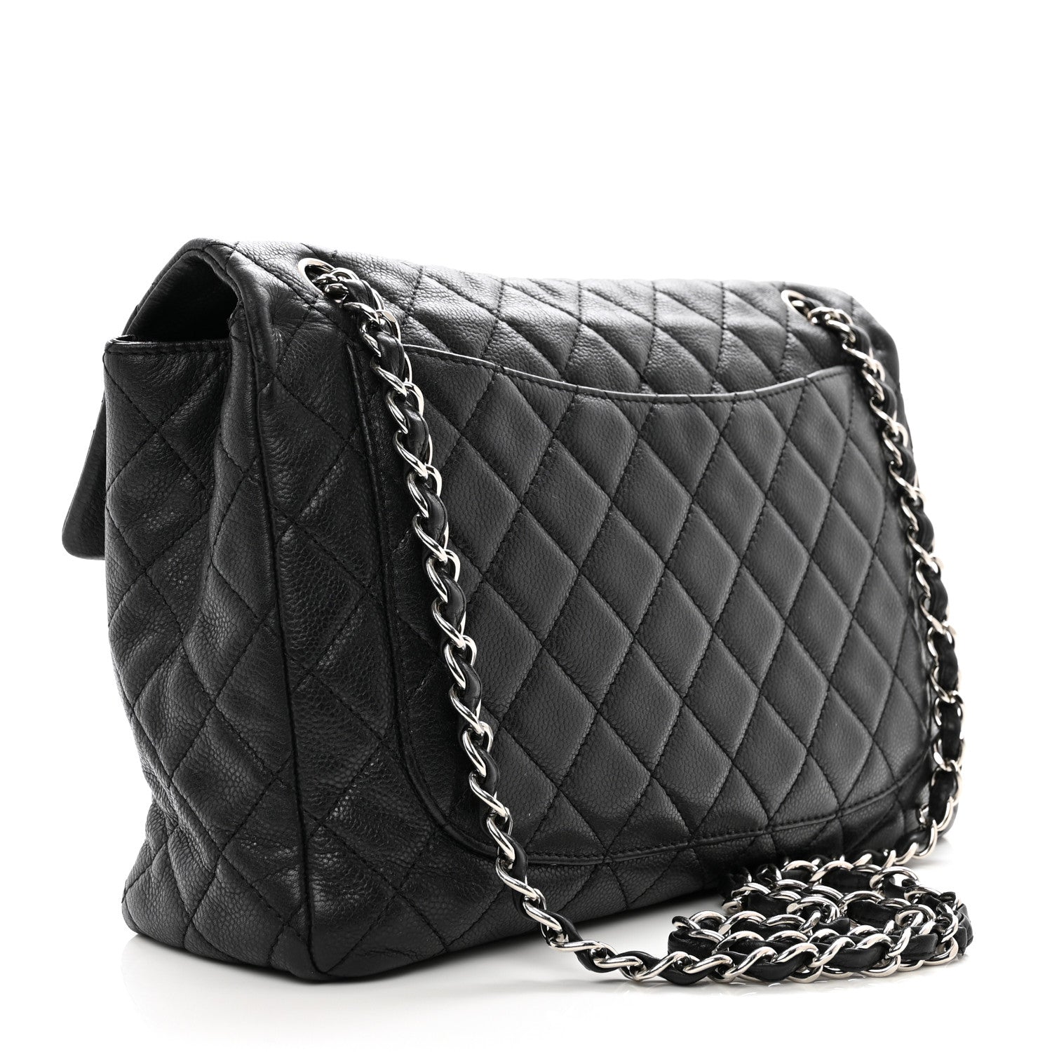 Chanel Washed Caviar Quilted Maxi Single Flap Black 3 of 11