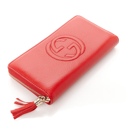 Gucci Pebbled Calfskin Soho Zip Around Wallet Red 4 of 8
