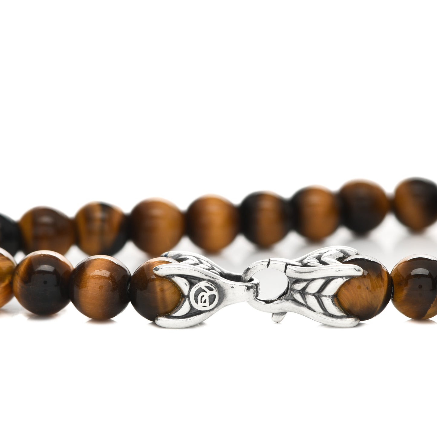 Sterling Silver Tiger's Eye 8mm Spiritual Beads Bracelet