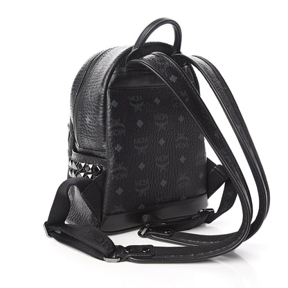 MCM Visetos Side Stud Mini Stark Backpack Black 2 of 10