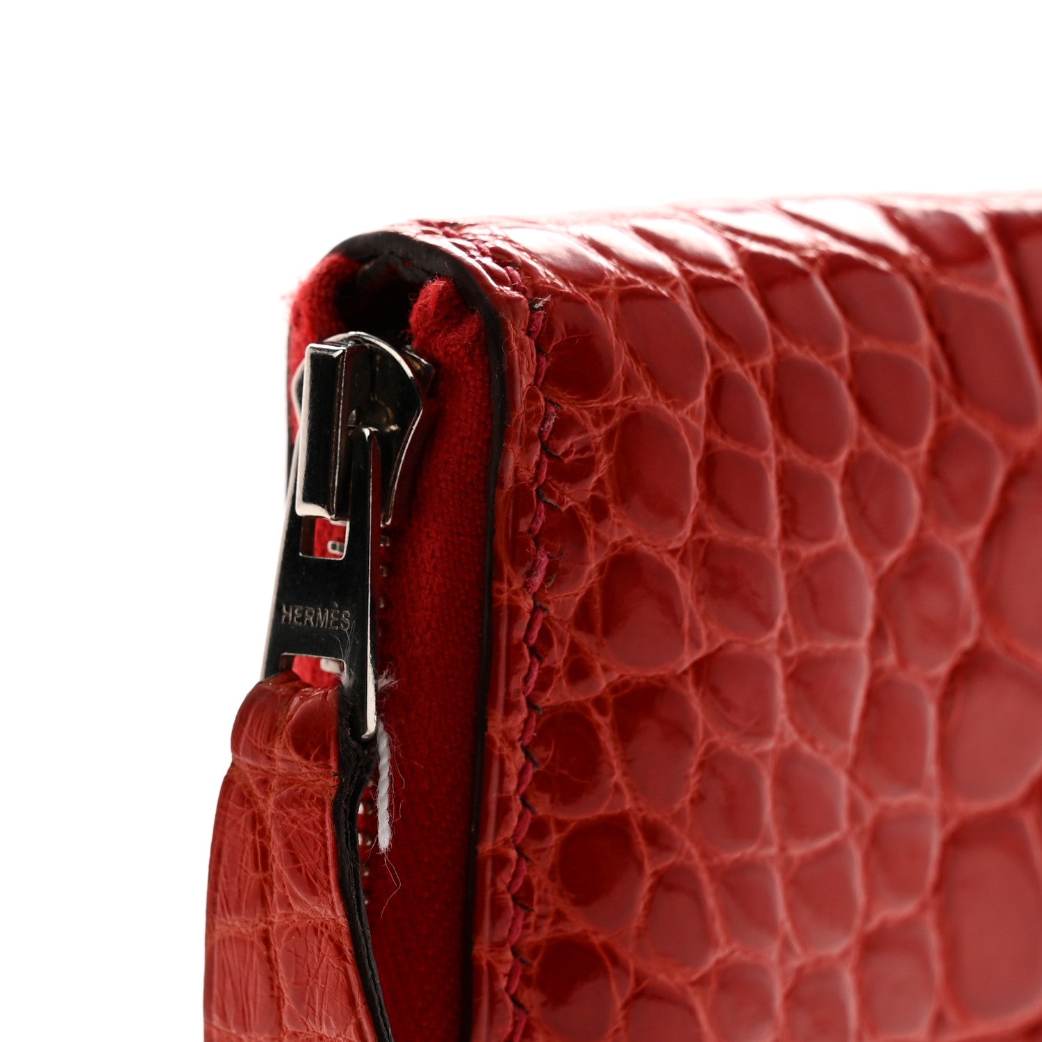 Hermes Shiny Alligator Azap Wallet Geranium 14 of 15
