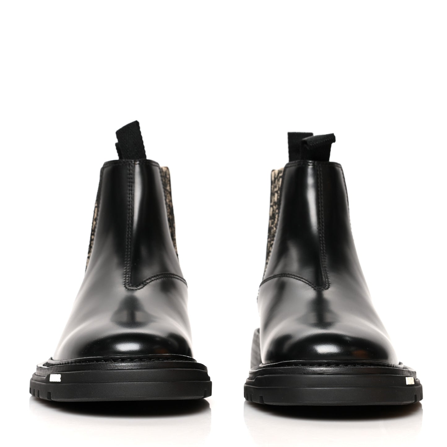 Calfskin Oblique Mens Explorer II Chelsea Boots 39 Beige Black