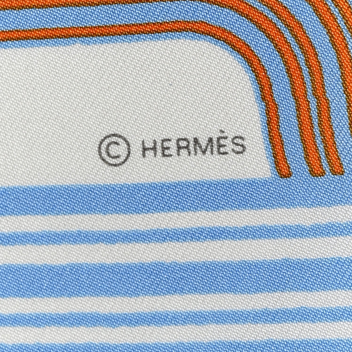 Hermes Silk Garde-Robe Pop Detail Scarf 45 White Bleu Ciel 4 of 4