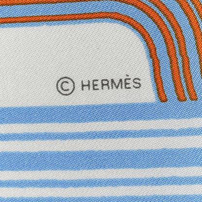 Hermes Silk Garde-Robe Pop Detail Scarf 45 White Bleu Ciel 4 of 4