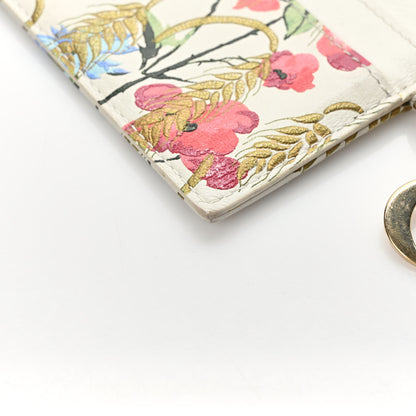 Christian Dior Calfskin Hibiscus Printed Card Holder Beige Multicolor 8 of 8