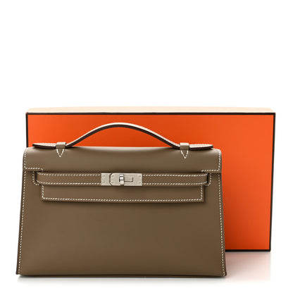 Hermes Swift Kelly Pochette Clutch Etoupe 11 of 11