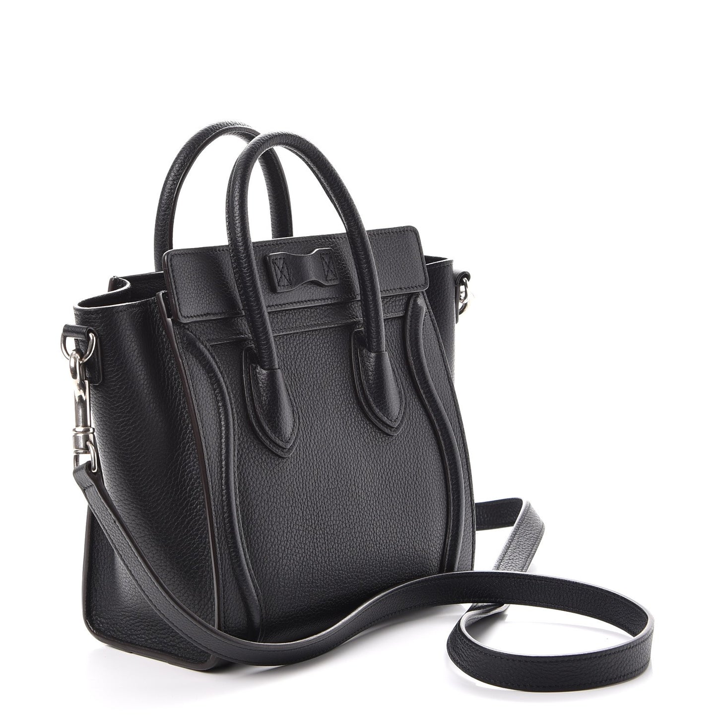 Drummed Calfskin Nano Luggage Black