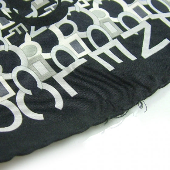 Silk Camelia CC Symbols Scarf Black
